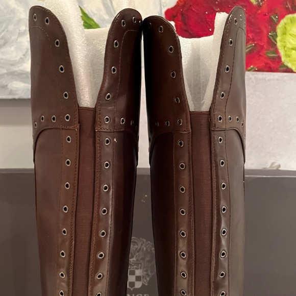 NEW Vince Camuto Over The Knee Boots w Grommets Chocolate Sz 5.5/6 NWT NIB - Picture 12 of 16